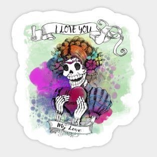 Sugar Skull Love Sticker